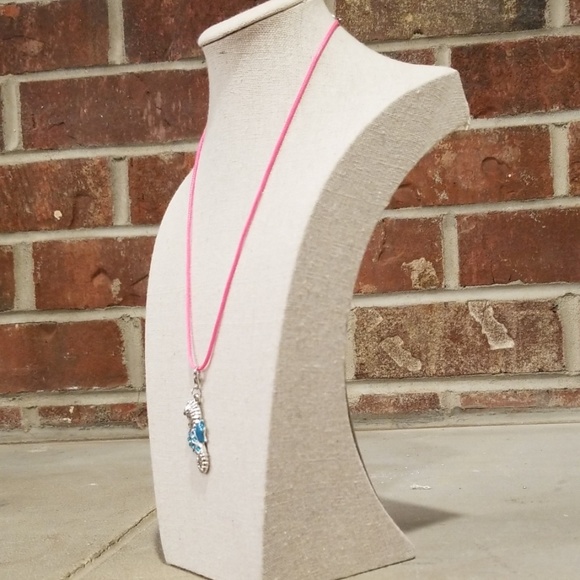Pink Rope Seahorse Necklace - Picture 2 of 5